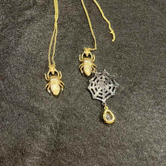 Betsey Johnson Vintage Spider Web Necklace For Repair - Picture 7 of 7